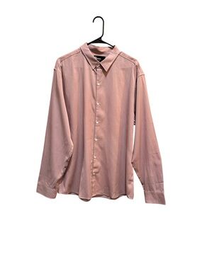 The Commons Mens Classic Button Dress Shirt Solid Color Long Sleeve Top Size XL